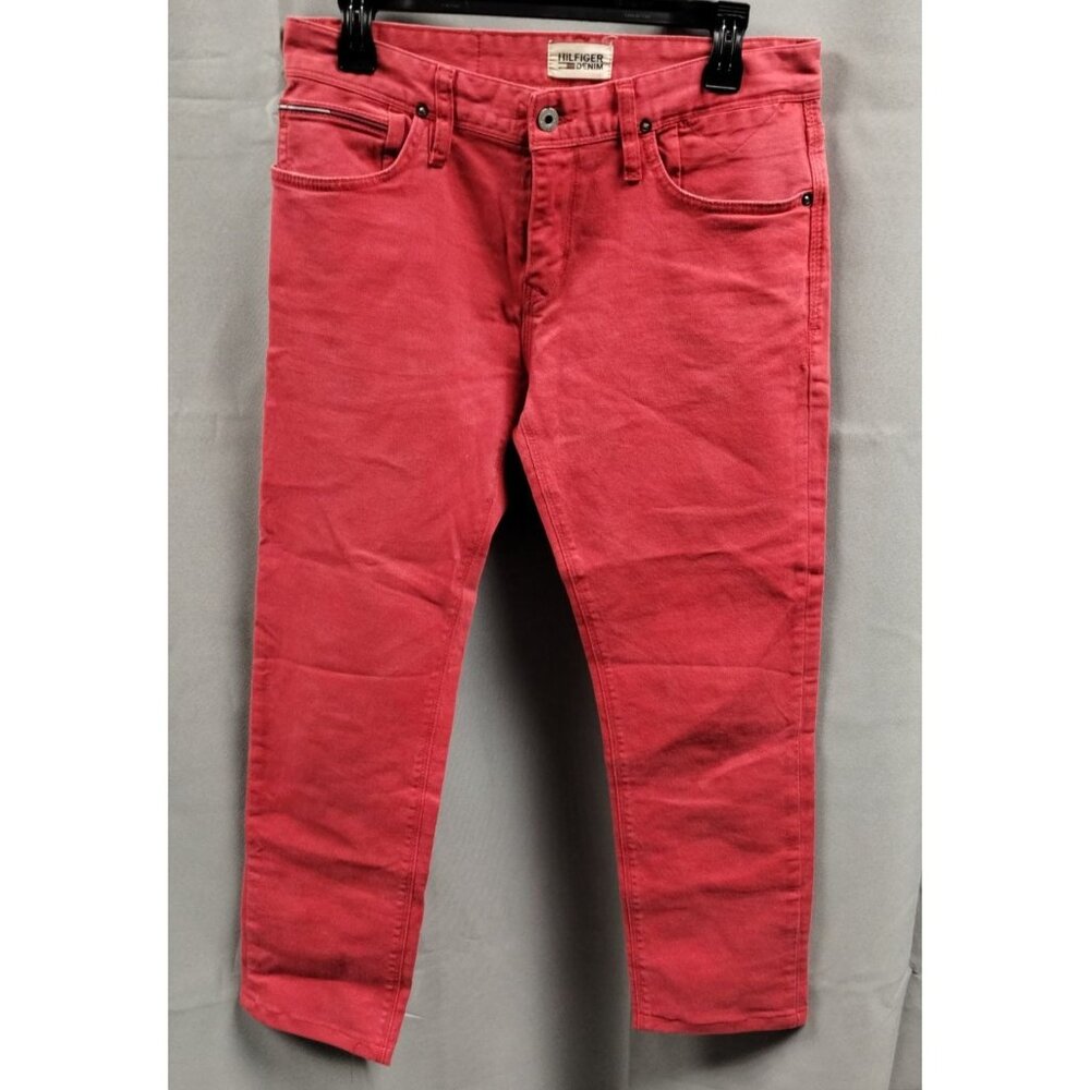 Hilfiger Denim Women's Red Straight Leg Jeans Size 30x32 SKU 2327